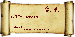 Ház Arnold névjegykártya