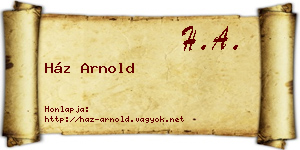 Ház Arnold névjegykártya